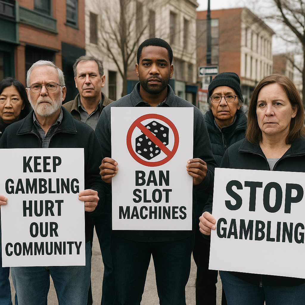 Person making protest sign